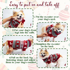 Krastmon two-dog sweater-legged design eases dressing for small pets.