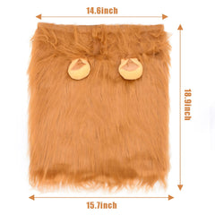 Kreyfer dog lion mane costume ear close-up highlights realistic lion ears for cosplay.