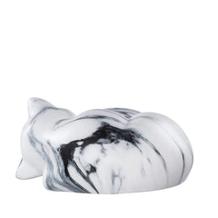 Kriss Art cat urn white screw lid demonstrates secure, durable storage of ashes.