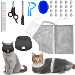 Kritkin cat bathing bag net keeps cats secure during bath time