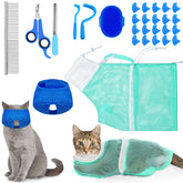 Kritkin cat bathing bag net bag blue design enables safe, calm washing.