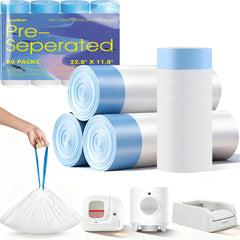 KropBom 80count auto cat litter bags roll—bulk waste bags for quick disposal and convenience.