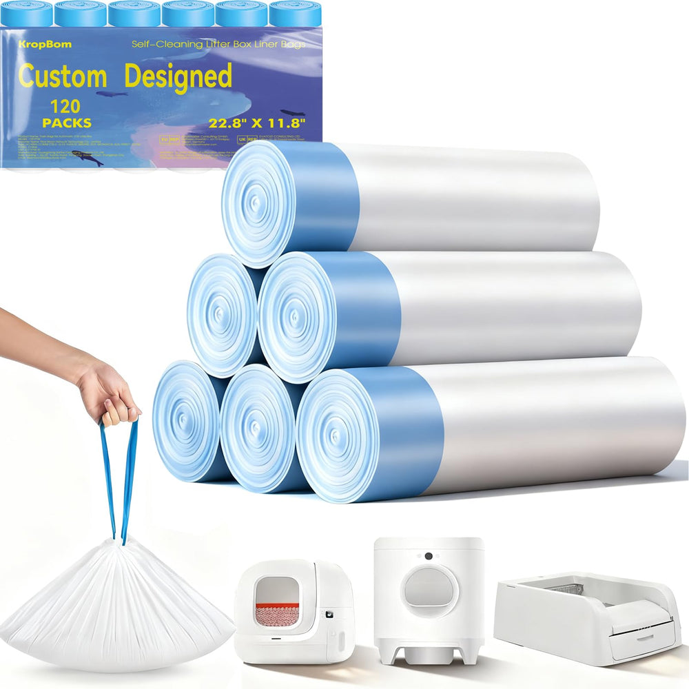 KropBom PURA X open-top litter box bags fit securely for quick, mess-free disposal.