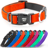 KRUZ Pet medium dog collar adjustable strap for secure, customizable fit during walks.