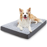 KSIIA dog crate bed rose velvet surface offers soft, skin-friendly comfort for relaxed naps