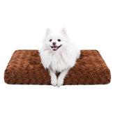 KSIIA Washable Dog Bed Deluxe plush in a cozy room promoting calm, comfortable naps.