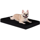 KSIIA dog crate bed in soft rose velvet offers cloudlike comfort for cozy at-home naps.