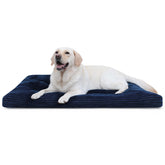 KSIIA dog crate bed blue top view shows plush thickness and support
