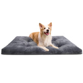 KSIIA dog crate bed with fluffy flannel surface for cozy crate time.