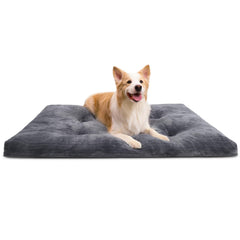 KSIIA dog crate bed with fluffy flannel surface for cozy crate time.