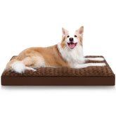 KSIIIA dog crate bed waterproof rose velvet cover—soft surface and easy washability.