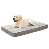 KSIIA orthopedic dog bed foam closeup shows supportive egg crate for joints.