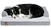 KSIIA Washable Dog Bed front view in grey with ergonomic support.