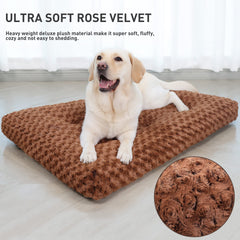 KSIIA plush crate pad top view emphasizes soft rose velvet and warmth.