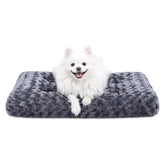 KSIIA Washable Dog Bed Deluxe top view shows plush rose velvet for comfort