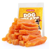 KUADELRO healthy sweet potato treats bag front showing single-ingredient formula for sensitive dogs.