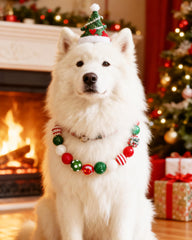 KUDES red-green acrylic beads with rhinestone spacers add sparkle to holiday walks.