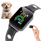 KUECU dog bark collar closeup in black shows quiet solutions for calmer outings.
