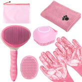 KUEIOX bath grooming brush pink efficiently detangles fur and reduces shedding
