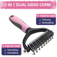 KUEIOX comb set close-up, coarse and fine teeth detangle knots.