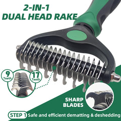 KUEIOX self-cleaning slicker brush removes loose fur for quick grooming.
