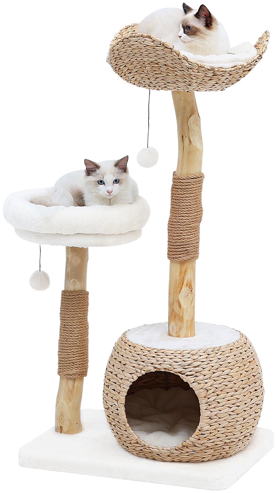 KULAMOON cat tree spacious base supports multiple cats for safe play.