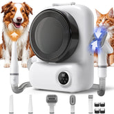 KungFuPet front view of the dog grooming vacuum-dryer showcasing all-in-one grooming