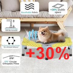 Kuntrust orthopedic dog bed small with U-shaped bolster supports head and neck.
