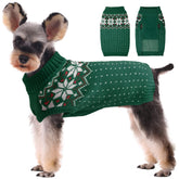 Kuoser dog Christmas sweater with snowflake pattern for holiday warmth.