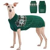 Kuoser dog Christmas sweater with snowflake pattern for stylish winter warmth.