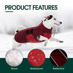 Kuoser dog jacket adjustable drawstring collar ensures snug neck fit.