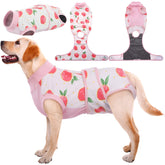 Kuoser dog surgery onesie in pink provides post-op comfort for female dogs.