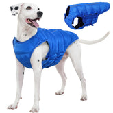 Kuoser dog puffer jacket front view keeps large dogs warm during chilly walks.