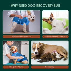 Kuoser dog recovery suit soft fabric closeup highlights breathable cotton-spandex comfort.