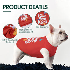 Kuoser dog shirt holiday bright red style ready for festive photos
