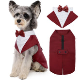 Kuoser dog tuxedo set front view for wedding and party photos.