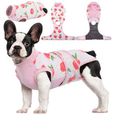 Kuoser recovery-suit-dog-back-view protects surgical wounds with breathable fabric for comfortable recovery.