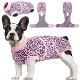 Kuoser recovery suit dogs pinkleopard side view supports post-op protection and freedom of movement