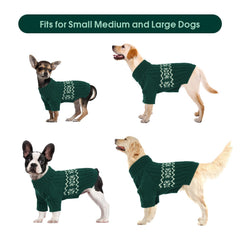Kuoser Small Dog Sweater Green S fabric close-up reveals soft acrylic-nylon blend.
