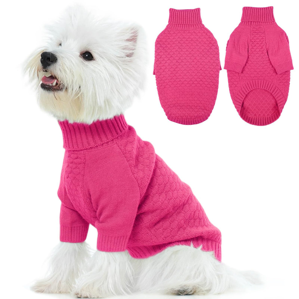 Kuoser suéter para perro XS en rosa, tejido suave para paseos cálidos