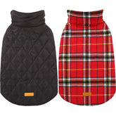 Kuoser warm dog coat front view in bright red XS for cozy outdoor walks
