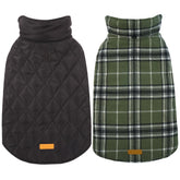 Kuoser warm dog coat front view with adjustable fit for large dogs.