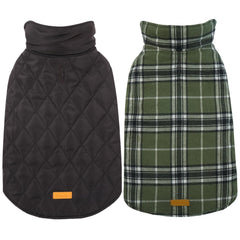 Kuoser warm dog coat front view with adjustable fit for large dogs.