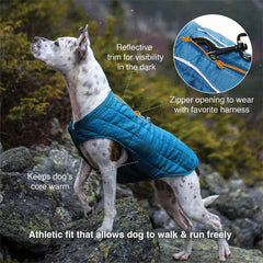 Kurgo Loft Dog Jacket reversible design side view shows two color options