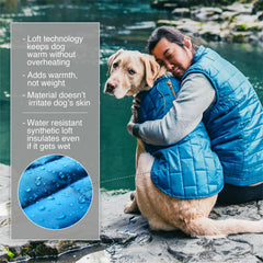 Kurgo Loft Dog Jacket water resistant Microtomic Ripstop fabric during drizzle
