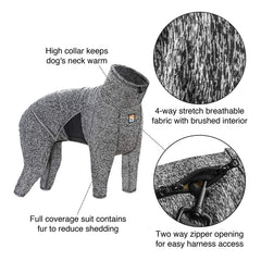 Kurgo Stowe Base Layer dual-zip design enables quick dressing and harness access.