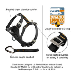 Kurgo Enhanced Strength Tru-Fit harness with five-point adjustment ensuring a snug, customizable fit.