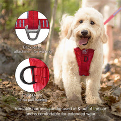 Kurgo Enhanced Strength Tru-Fit padded chest plate offers comfort during car rides.