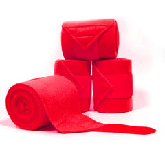 KURSHOW horse polo leg wraps in red offer secure, breathable leg protection for training and competition.