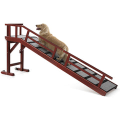 KUVETO dog ramp wooden top-platform supports smooth bed access for seniors.